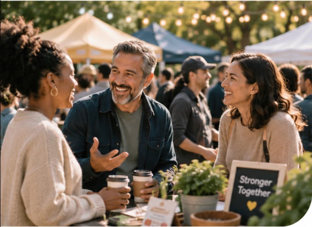 Community members connecting at a local event