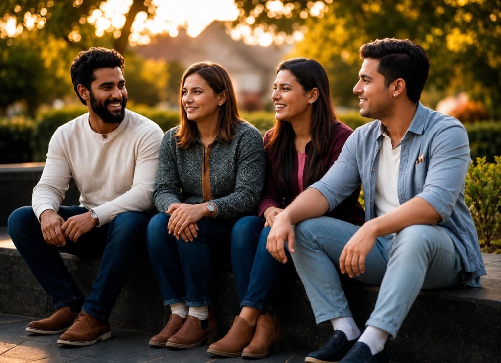 Friends celebrating community together outdoors