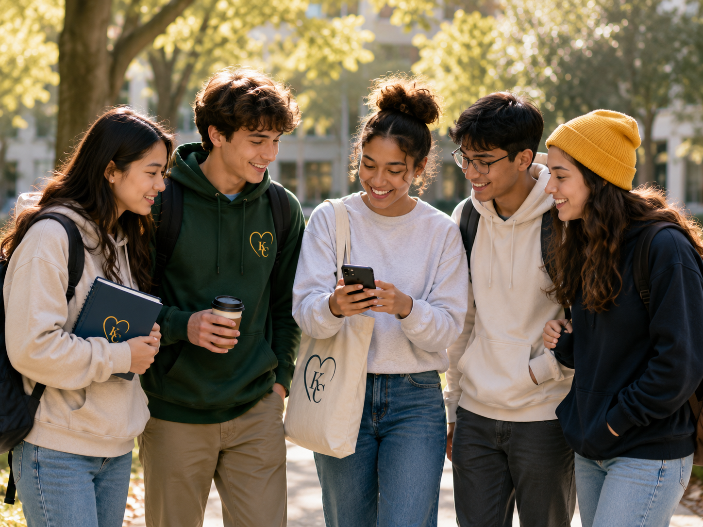 Students connecting together outdoors