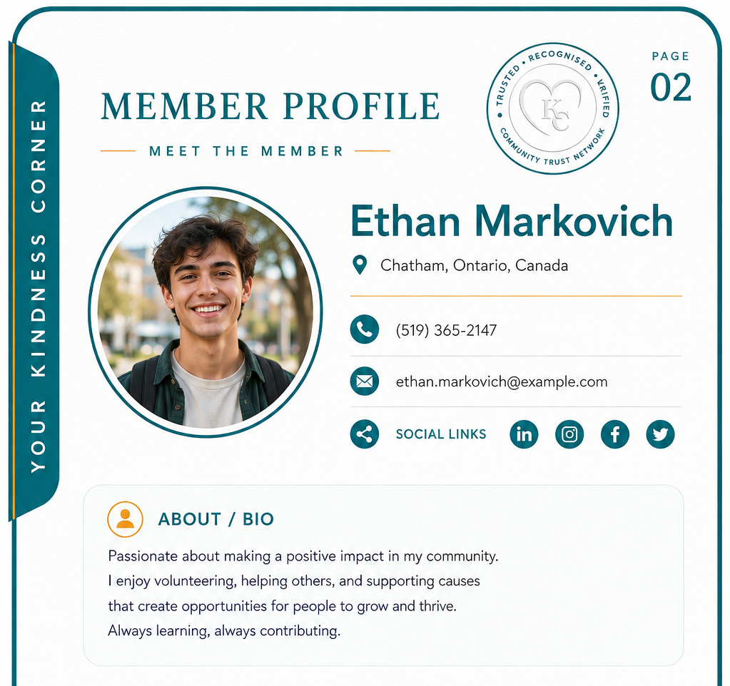 Verified Impact Passport profile card preview for Ethan Markovich
